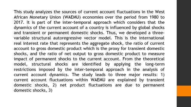 Causes of Current Account Fluctuations in West African Monetary Union AJEER 2020 71 46 63 смотреть онлайн