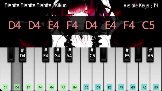 Piano App ♫『Kikuo』→ Aishite Aishite Aishite (With Notes)