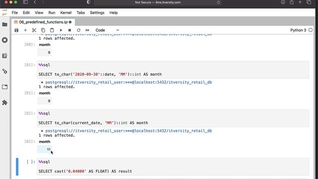 Mastering SQL - Postgresql - Pre-defined Functions - Data Type Conversion смотреть онлайн