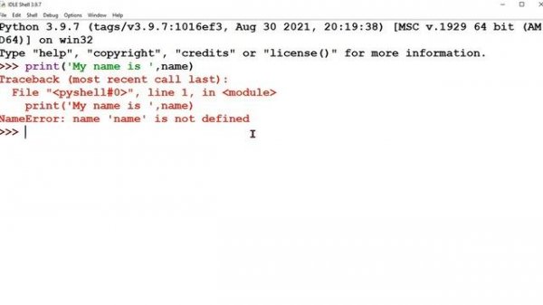 NameError  name 'name' is not defined
