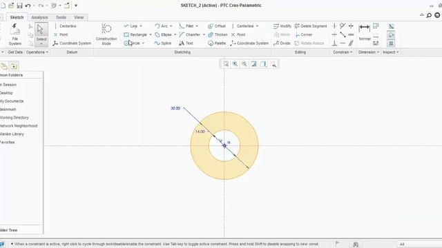 Creo Parametric sketch Part 5:- How to draw full 2 D sketch in creo parametric смотреть онлайн