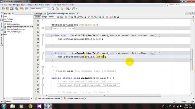 How to Background and Foreground Color on Component in Java Netbeans смотреть онлайн