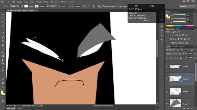 Pen Tool (Shape) - Vector Cartoon - Adobe Photoshop CS6 - Class 23 смотреть онлайн