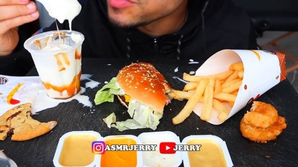 ASMR EATING ONLY BURGER KING FOR 24 HOURS MUKBANG JERRY NO TALKING FAST FOOD