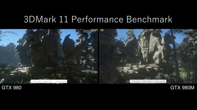 3DMark 11 Performance Benchmark GTX 980 vs GTX 980M Face Off смотреть онлайн