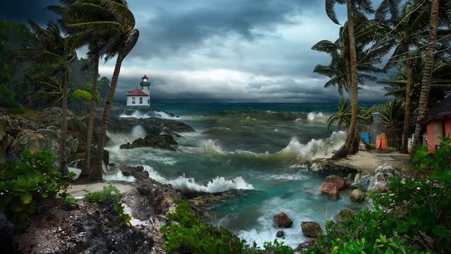 Процесс рисования иллюстрации Storm beach смотреть онлайн