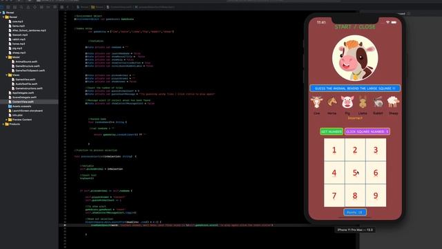 SwiftUI IOS Mini Game - Animal Squares смотреть онлайн