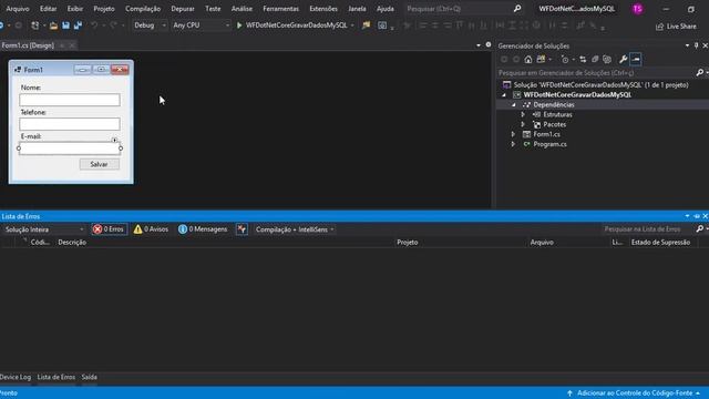 AULA 1 - C# e MySQL CRUD - WINDOWS FORM - COMO CONECTAR E INSERIR DADOS смотреть онлайн