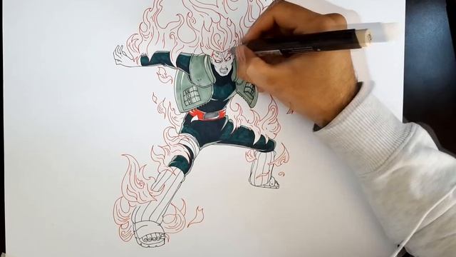Drawing Might Guy (8th gate) from NARUTO смотреть онлайн