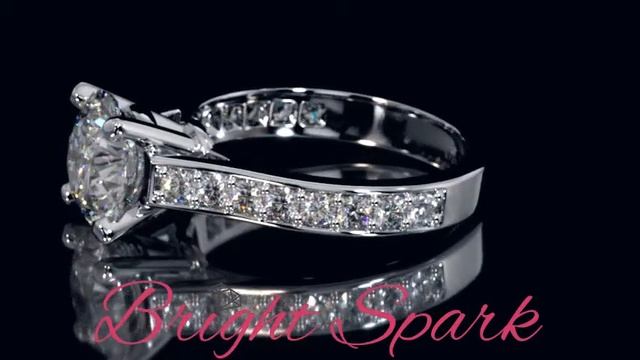 Золотое кольцо в стиле Картье Solitaire Virginia на 3,2 карата от Bright Spark смотреть онлайн