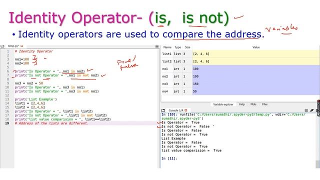 Conditional, Identity & Membership Operator-Python Operators-Part 2-PYTHON PROGRAMMING-20A05101T смотреть онлайн