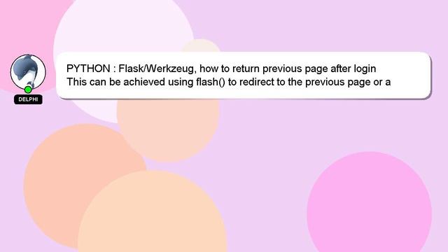 PYTHON : Flask/Werkzeug, how to return previous page after login смотреть онлайн