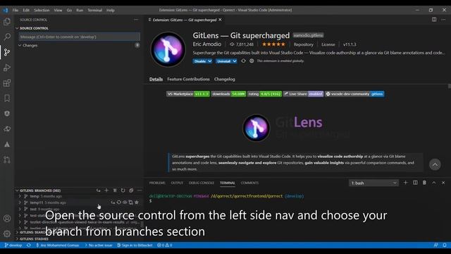 view changes on a branch using GitLens extension смотреть онлайн