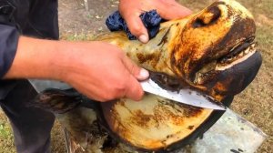 ОБРАБОТКА  И РАЗРУБ ГОЛОВЫ КРУПНЫМ ПЛАНОМ!!!