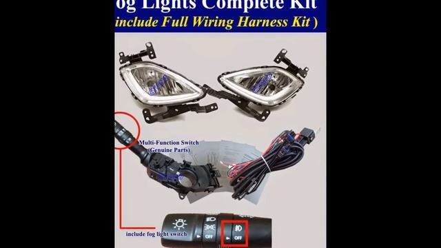 2012~2013 HYUNDAI ELANTRA Fog Light Lamp Complete Kit,Wiring Harness+MF Switch