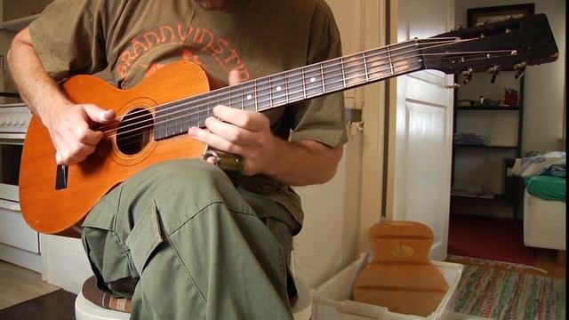 OPEN G SLIDE BLUES On A 1919 Levin Parlor Guitar (with TABS) ONE MILLION VIEWS!