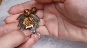 Мастер-Класс_ Бусины и кулон из листьев и эпоксидной смолы своими руками