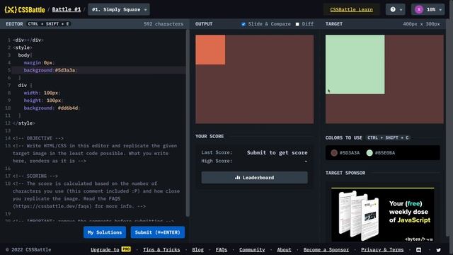 CSS Battle - Simply Square | Target #1 | Tamil | Beginner Friendly Solution | CSS Challenge смотреть онлайн