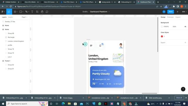 Weather Ui Screens Design Figma + Filmora - Speed Art смотреть онлайн