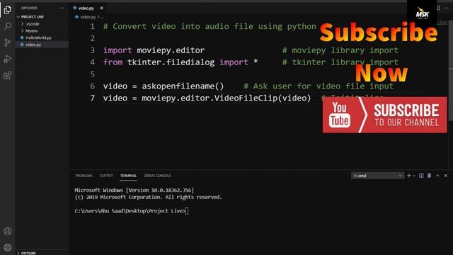 How to Convert Video to Audio using Python Programming | Python Tutorial смотреть онлайн