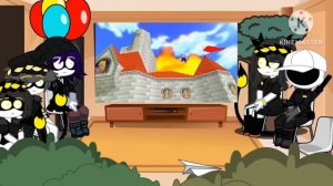 Murder Drone React @SMG4: Mario Reacts To People Got Roasting Him! (Gacha Club: Edition)