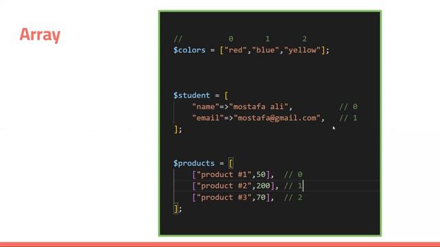 #30 - array types | php course | learn php in arabic смотреть онлайн