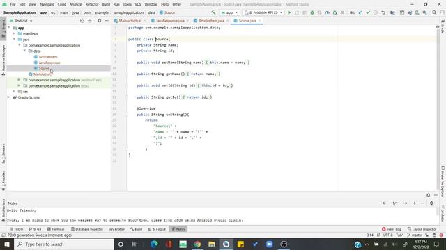 JSON to POJO class creation in Android studio - Kotlin/Java смотреть онлайн
