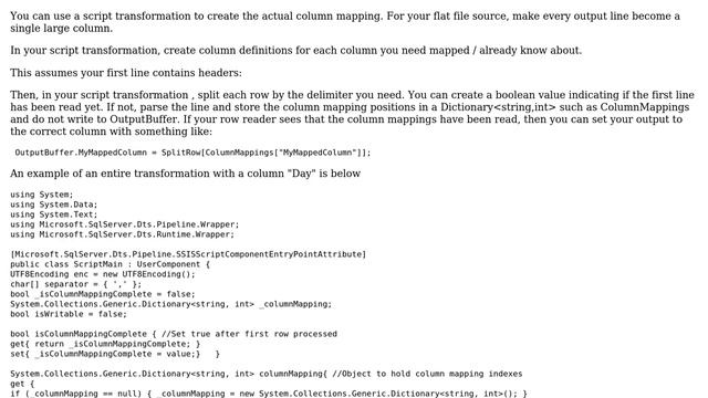 Problems when importing csv files into SQL Server using SSIS when the columns are not consistent... смотреть онлайн