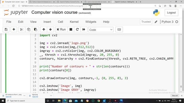 find and draw contours in open CV شرح عربي смотреть онлайн