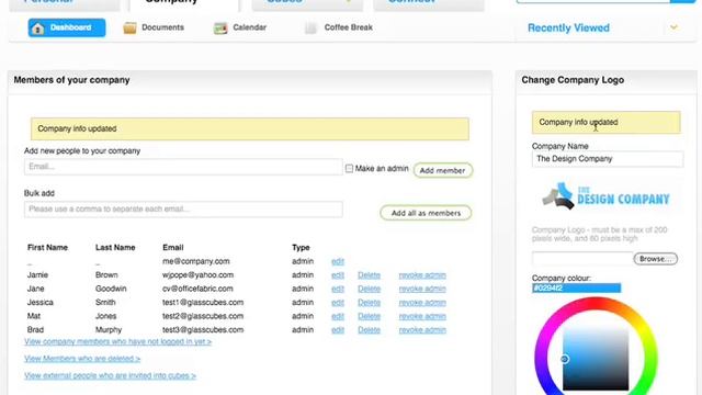 Glasscubes Secure Branded Intranet