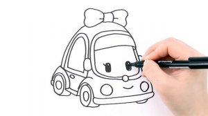 Как нарисовать машинку Мини из мультфильма Робокар Поли / Мультик раскраска для детей  / Раскрась К