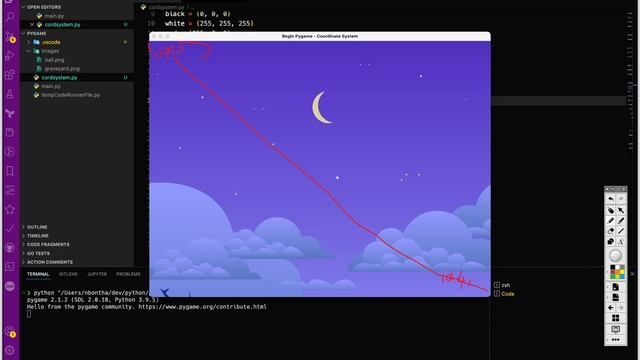 PyGame - Coordinate System - Tutorial 4 смотреть онлайн