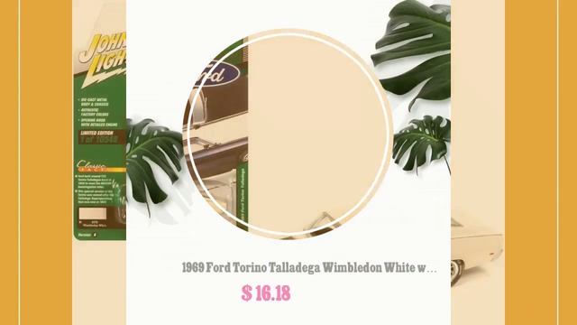 1969 Ford Torino Talladega Wimbledon White with Matt Black Hood "Classic Gold Collection" Series .. смотреть онлайн