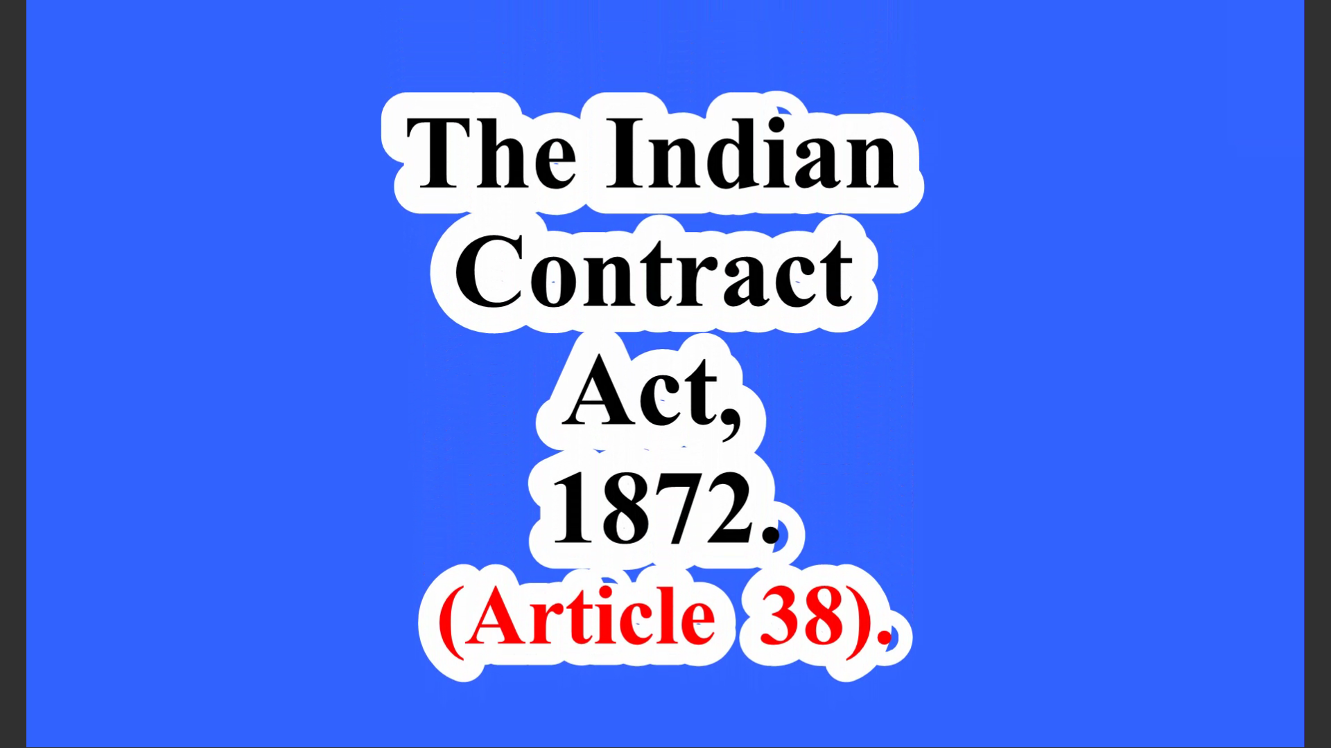 India. The Indian Contract Act, 1872. (Article  38).