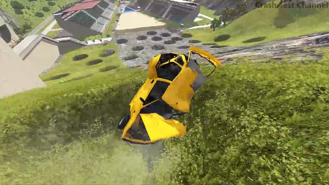 Epic High Speed Car Jumps With Massive Potholes (Crash Test) - BeamNG.Drive Car Jump Arena смотреть онлайн