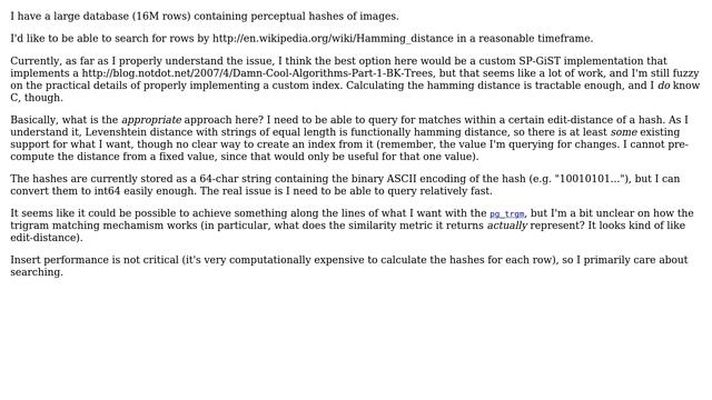 Databases: Fast hamming distance queries in postgres (2 Solutions!!) смотреть онлайн