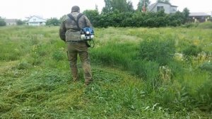 Покос травы триммером с секретом