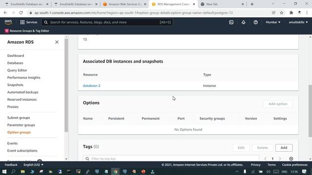 option group and parameter group in postgres@RDS смотреть онлайн