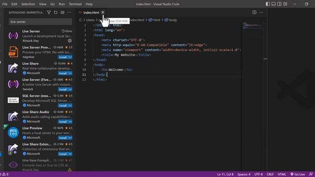 13. Extension - Live Server | VS Code Bangla Tutorial | VS Code 2022 смотреть онлайн