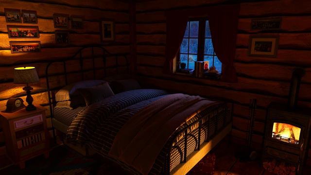 Deep Sleep In A Cozy Winter Ambience - Fireplace Sounds And Snow Storm For Deep Sleep