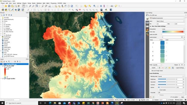 QGIS_DEM to Elevation & Slope Map смотреть онлайн