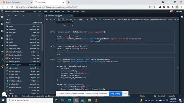 Deploy a Sagemaker XGBoost multiclass classifier with a default model monitor, etc. смотреть онлайн