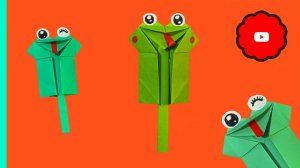 Оригами лягушка | Origami frog  #цветочкам