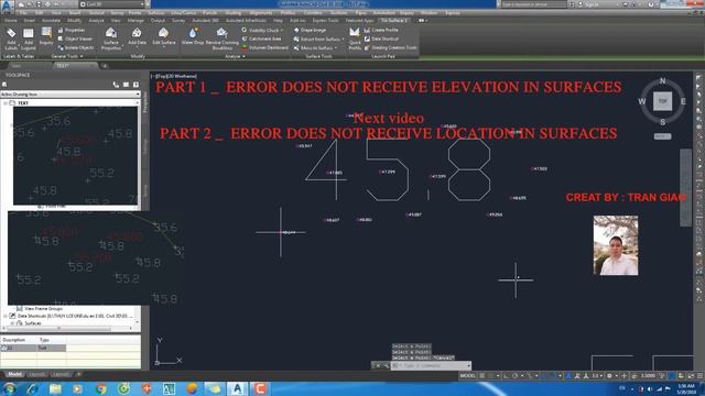 CIVIL 3D:LESSION 2.1: AUTODESK CIVL 3D LEARNING _PART 1:ERROR DOES NOT RECEIVE ELEVATION IN SURFACE смотреть онлайн