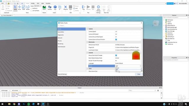 HOW TO CHANGE LIGHT THEME TO DARK (ROBLOX STUDIO) смотреть онлайн