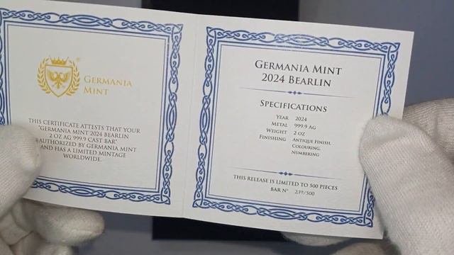 GERMANIA MINT 2024 SILVER BEARLIN CAST BAR смотреть онлайн