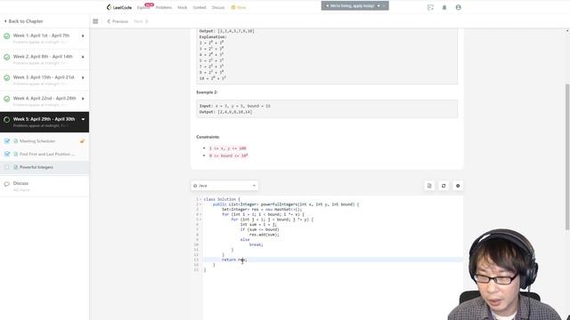 Live: LeetCode Daily 04302021 - 970. Powerful Integers смотреть онлайн