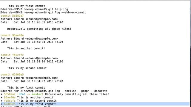 Learning GIT - Lesson 10 - How to View Your Commit History. Working with GIT LOG смотреть онлайн