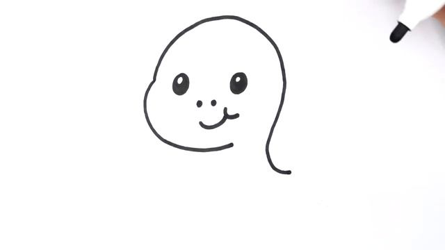 How to Draw a Cute Snake Easy Step by Step For Kids смотреть онлайн