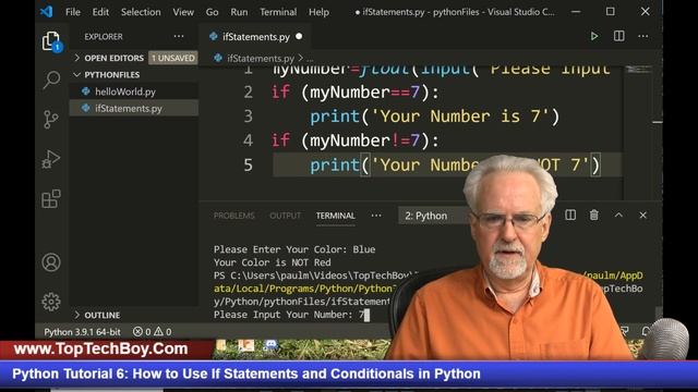Python Tutorial 6: How to Use If Statements and Conditionals in Python смотреть онлайн